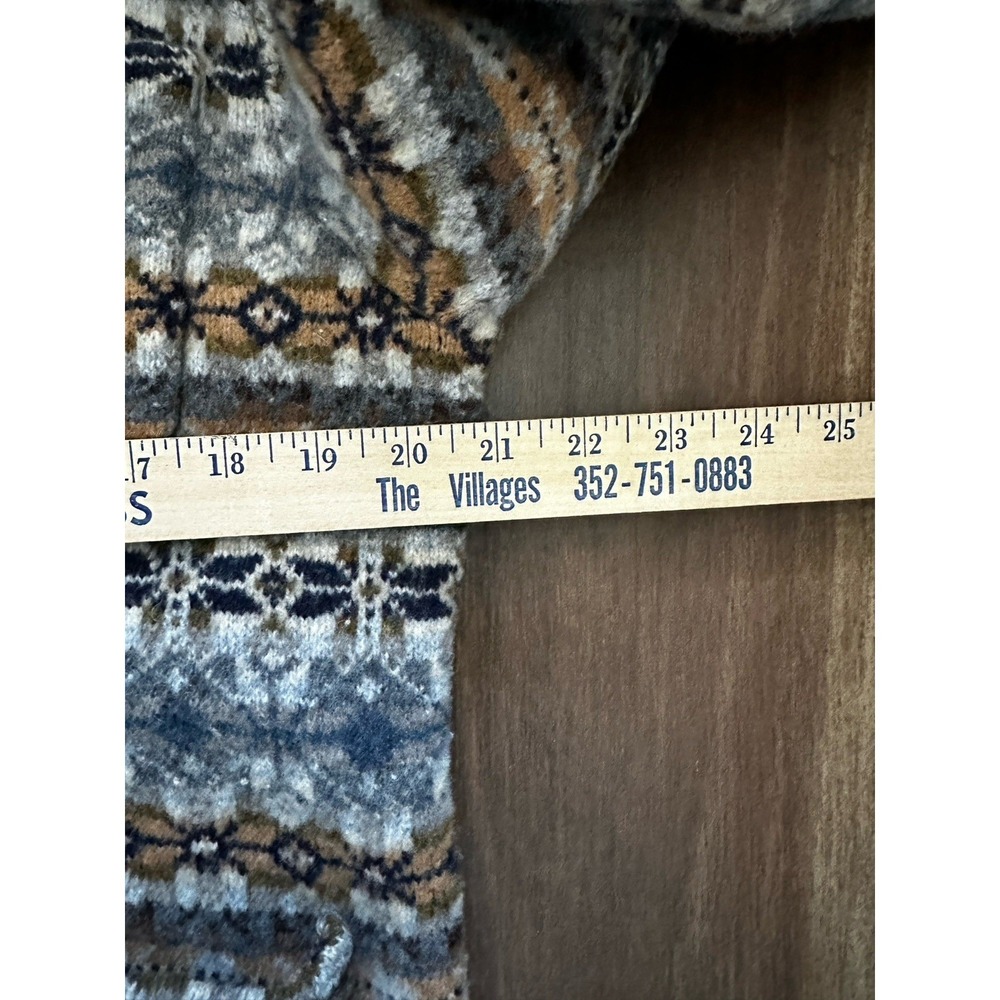 J. Crew Womens L Lambswool Fair Isle Shawl Collar Button Cardigan Sweater Grey - Picture 6 of 10